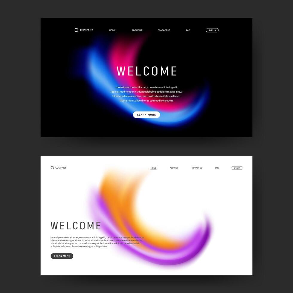 fluid background for landing page. futuristic gradient design for website vector