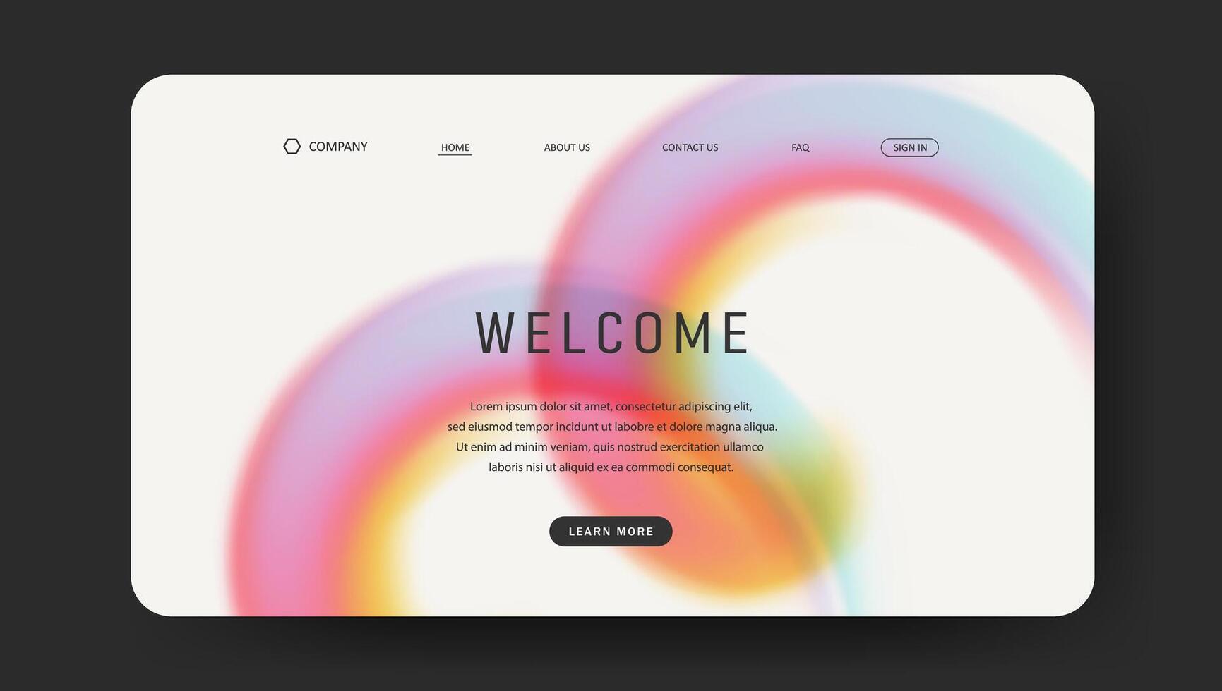 abstract colorful gradient background for landing page. futuristic design for website vector