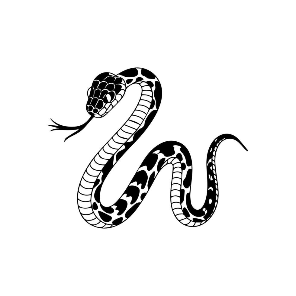 Snake Silhouette for Creative Designs. vector