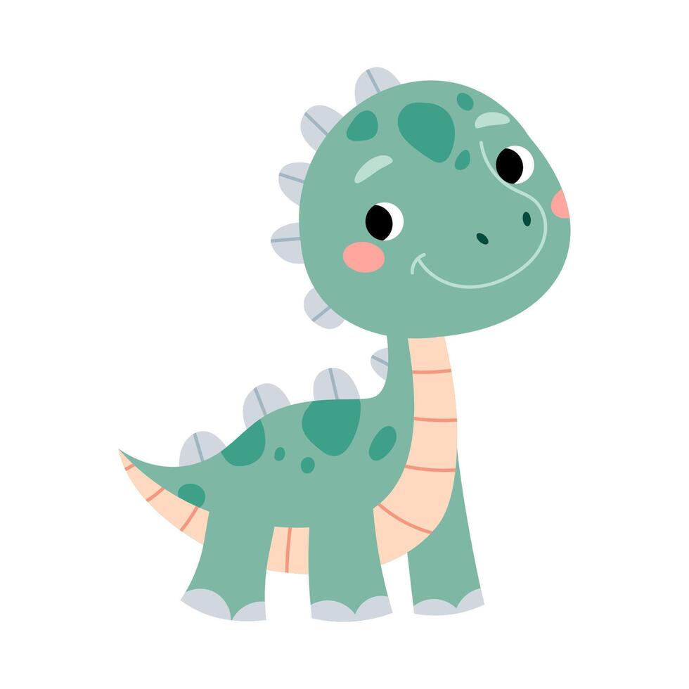 Cute cartoon dinosaur in pastel colors. vector