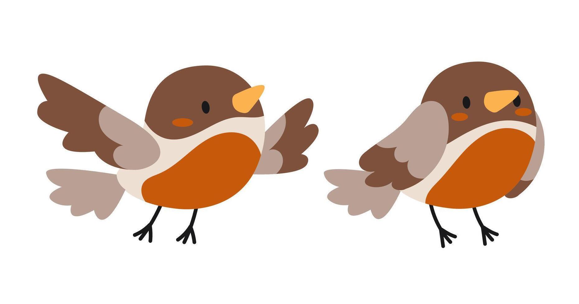 Bullfinch. Winter bird. Vintage Flat Design. Illustration with winter bird in cartoon style. vector