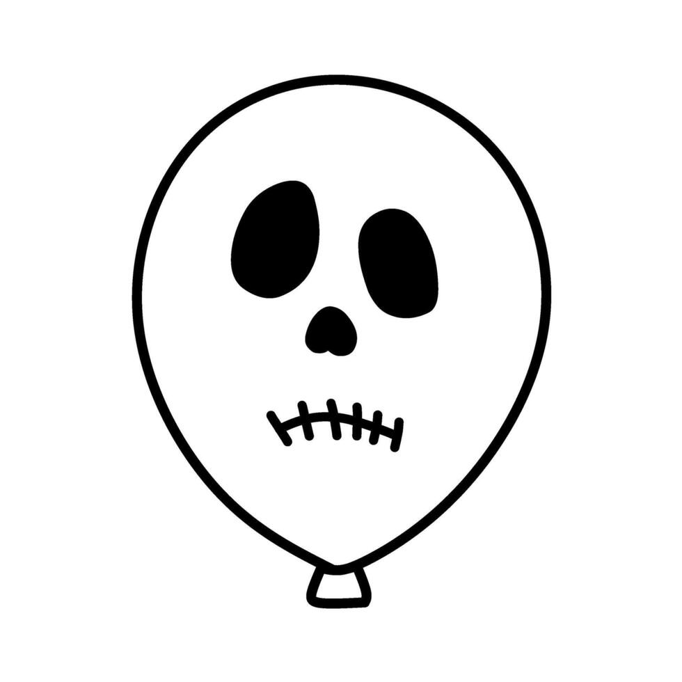 Halloween Balloon Flat Icon, Halloween Balloon Icon Face Expression vector