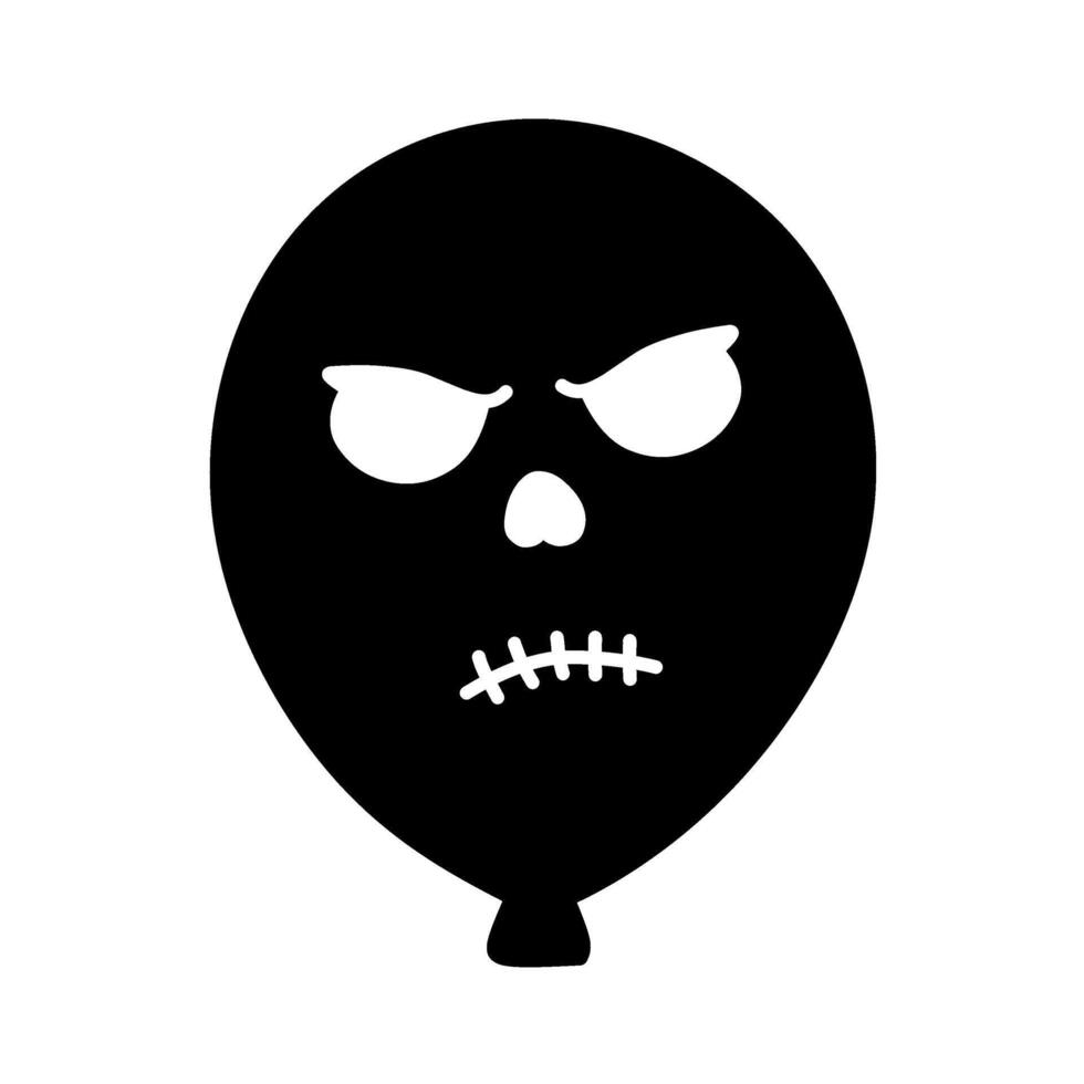 Halloween Balloon Flat Icon Surprised Face, Halloween Balloon Icon Scary Face Expression vector