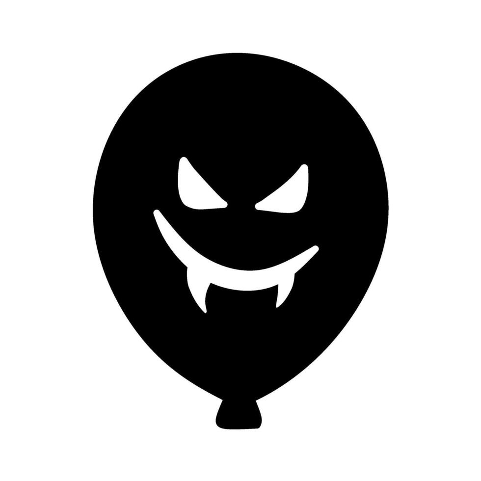 Halloween Ghost Balloon Icon, Horror Themed Balloon Bold Icon Scary Expression vector