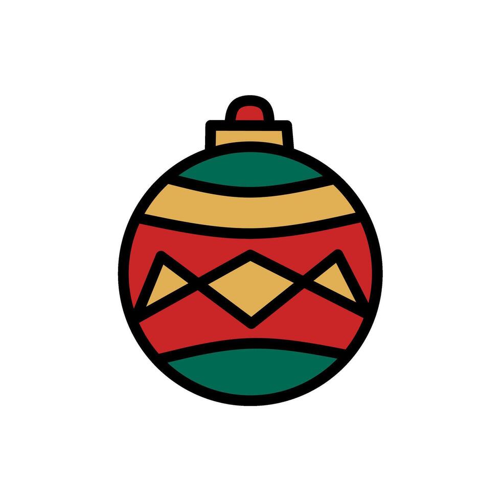 Hand drawn Style Christmas Tree Decoration Light Bulb Icon vector