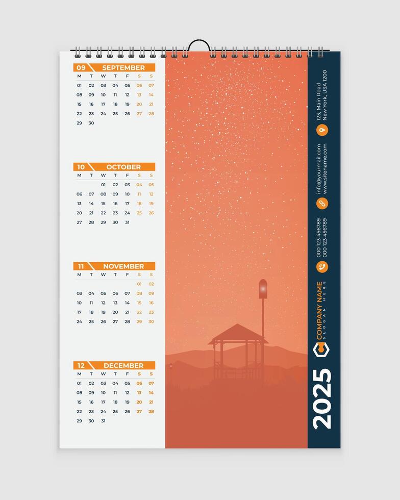 2025 Calendar, 2025 wall calendar design, Calendar 2025, Calendar Design, 2025 vector