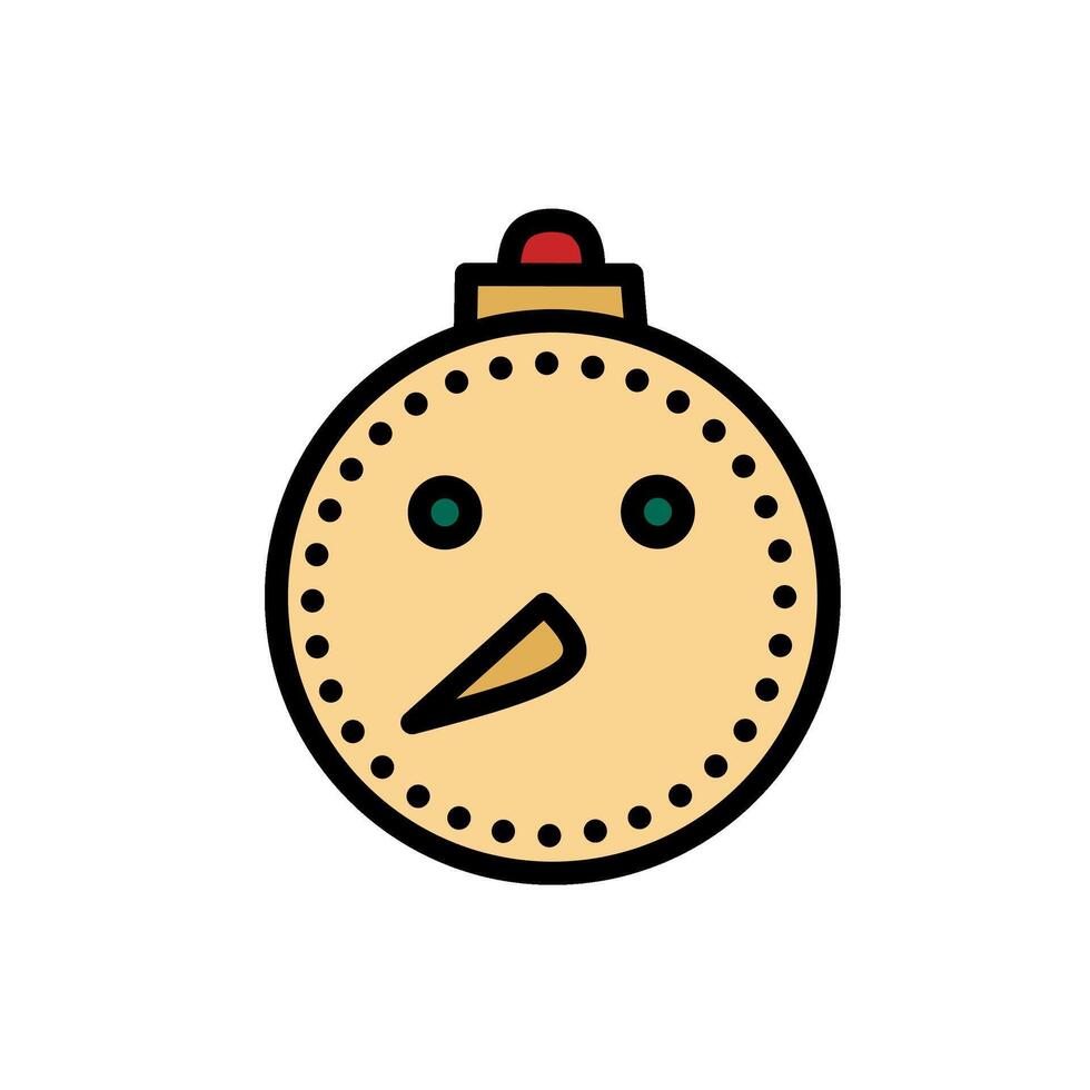 Snowman Face Christmas Tree Decoration Light Bulb Icon, Light Icon for Christmas Theme vector