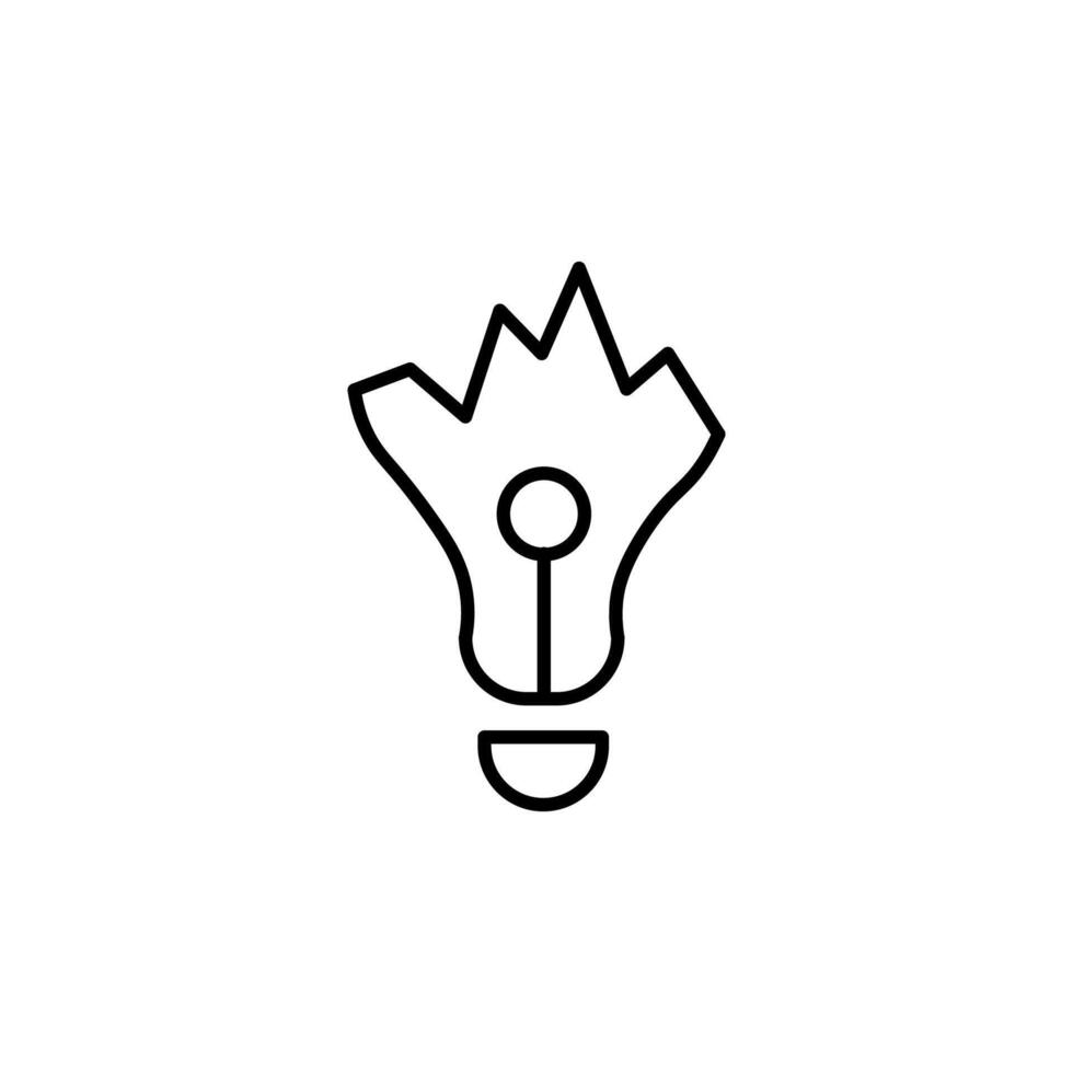 Broken Lamp Line Sign for Advertisement. Suitable for books, stores, shops. Editable stroke in minimalistic outline style. Symbol for design vector