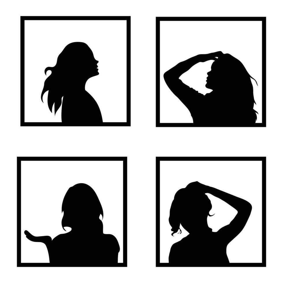 4 women silhouette vector