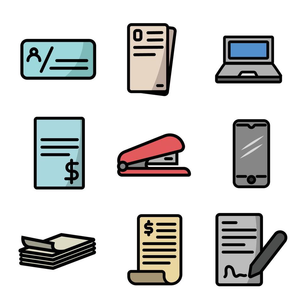 Business document icons vector