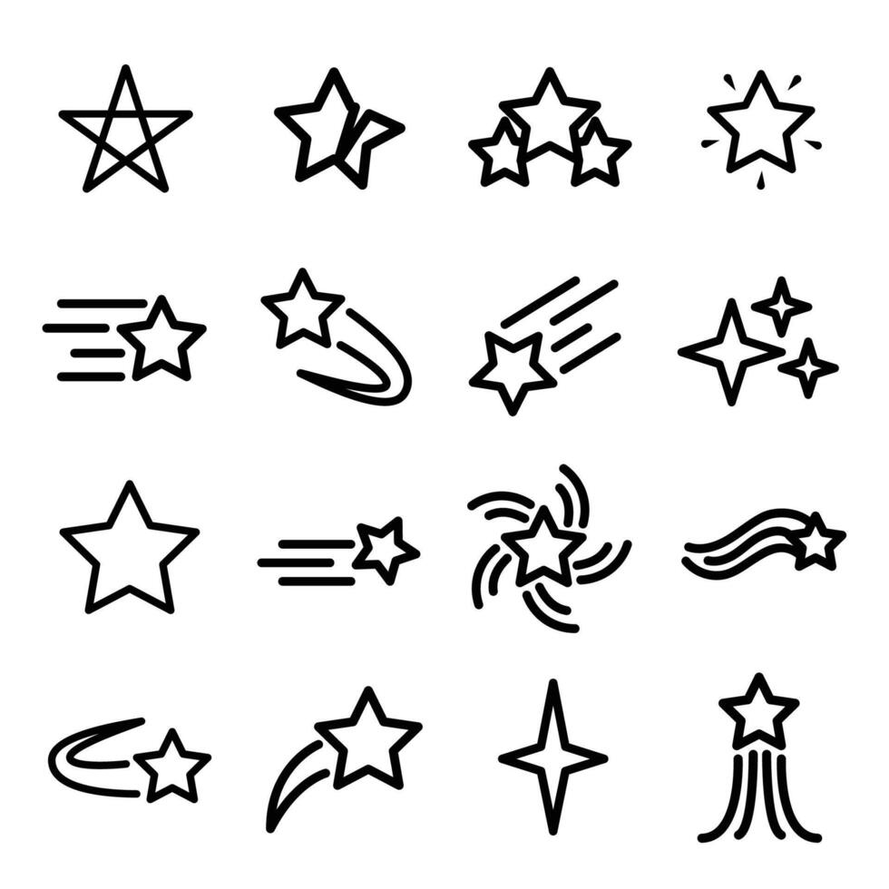 Star icons pack vector