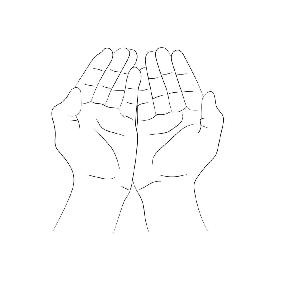 Hand pray artwork vector