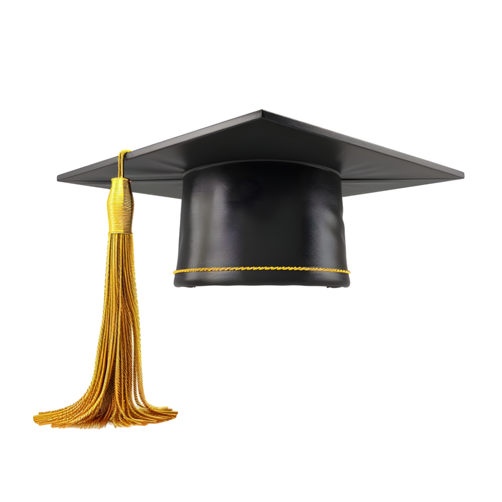 College graduation cap isolated on transparent background png