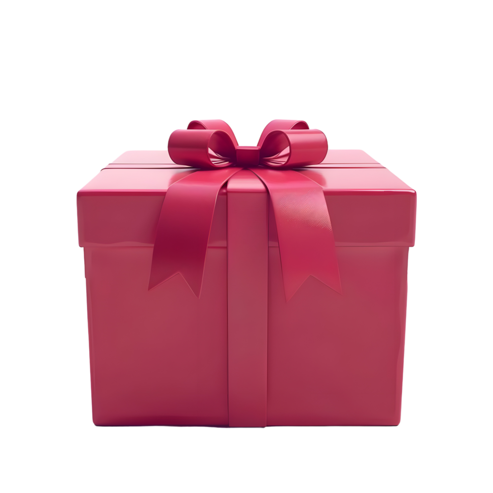 Beautiful pink gift box with pink ribbon isolated on transparent background png