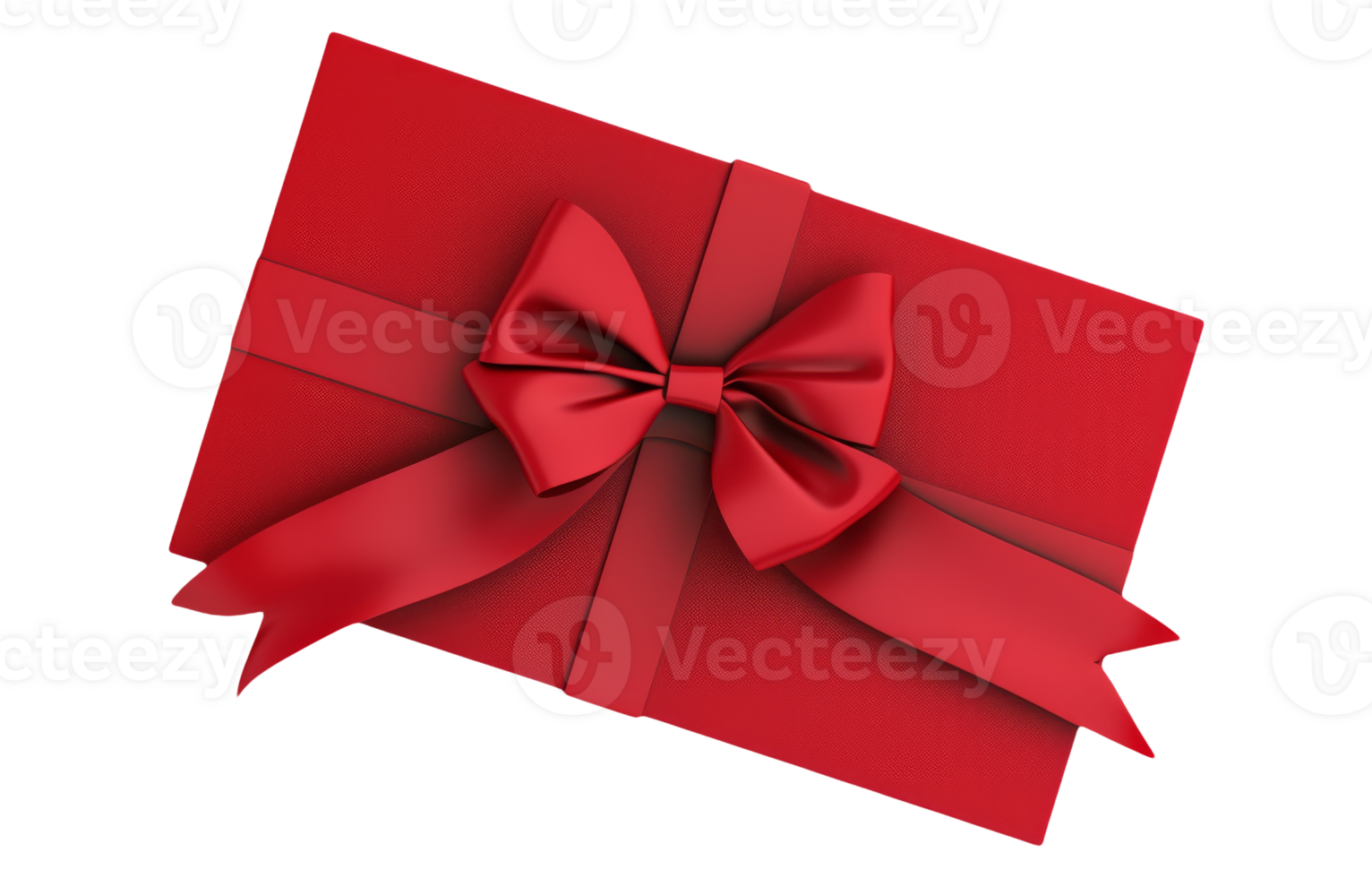 Luxury Red Gift Box with Bow and Ribbon for Festive Celebrations On Isolated Background png