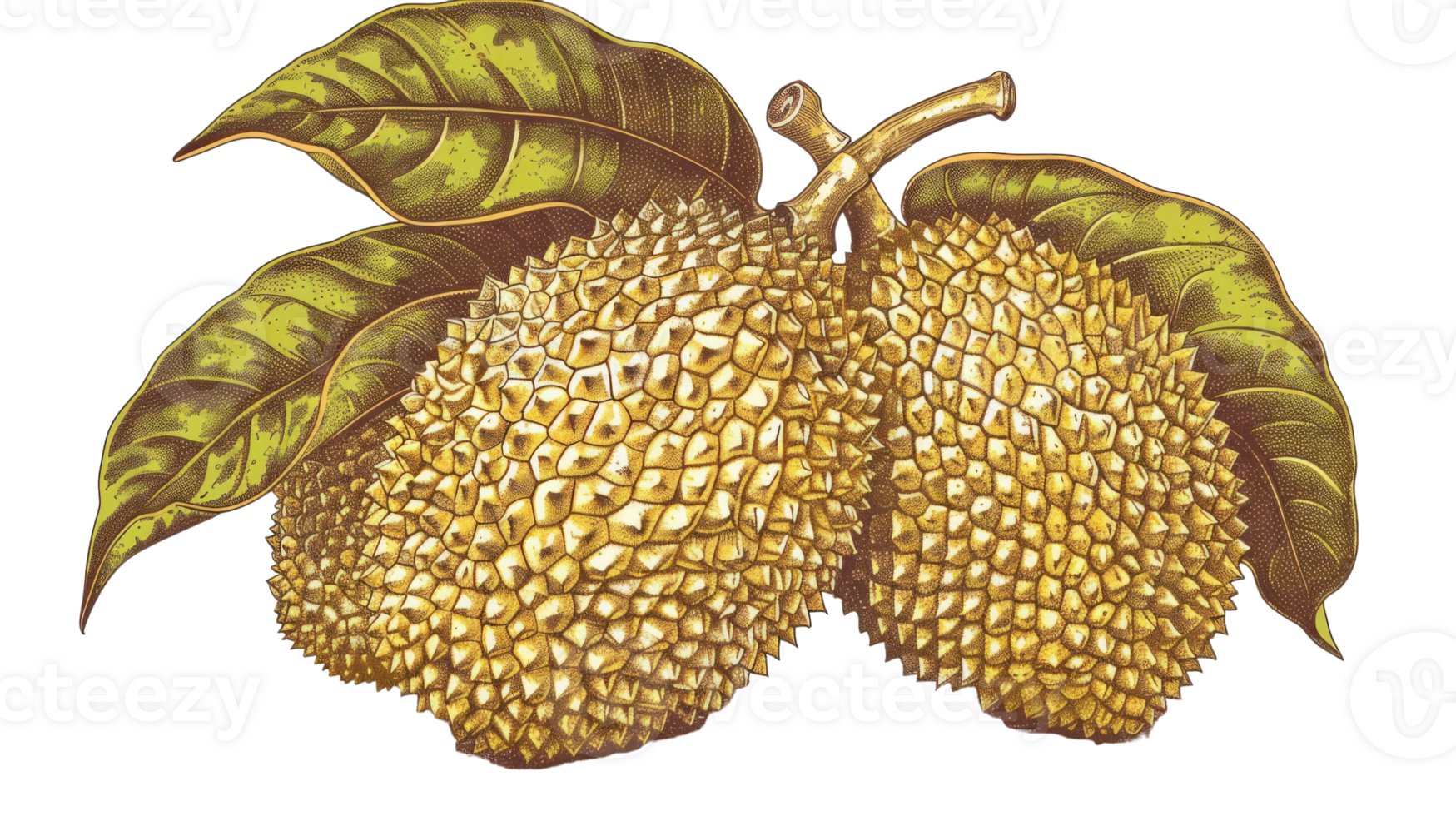 A drawing of a fruit with leaves png