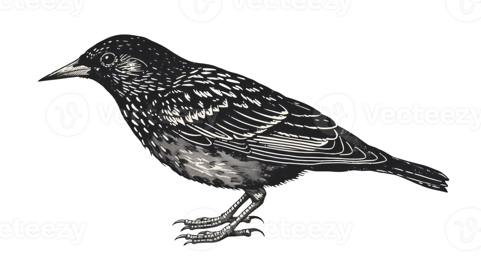 A black and white drawing of a bird 51693162 PNG