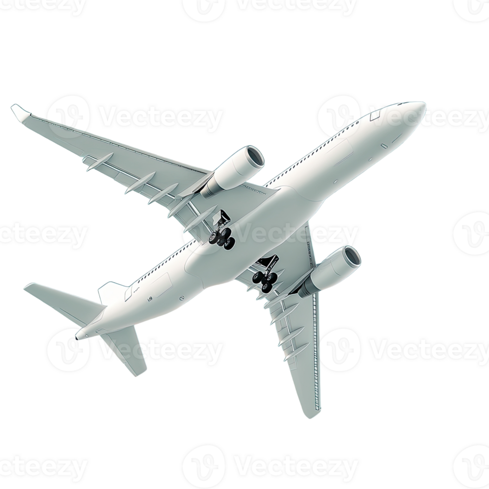 A large passenger jet flying in the air png