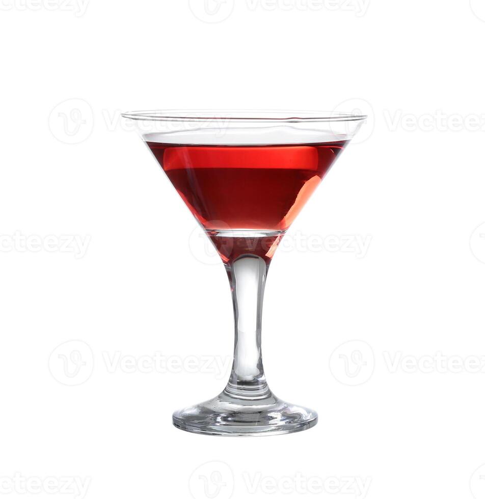 red wine in a glass of martini on the isolate photo