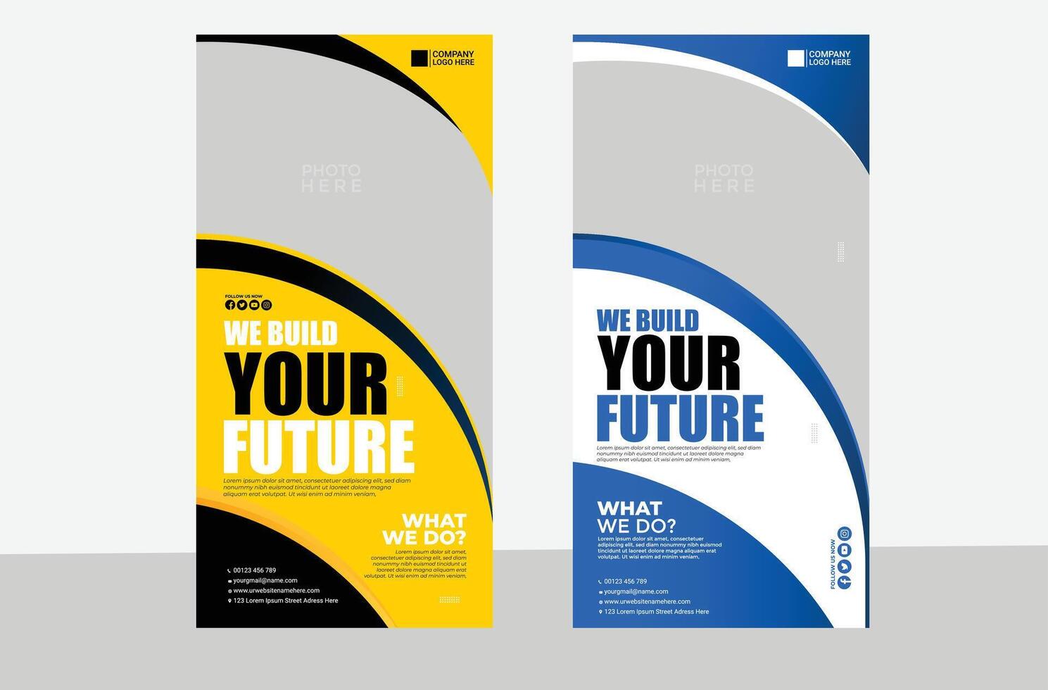 Business roll up display banner vector