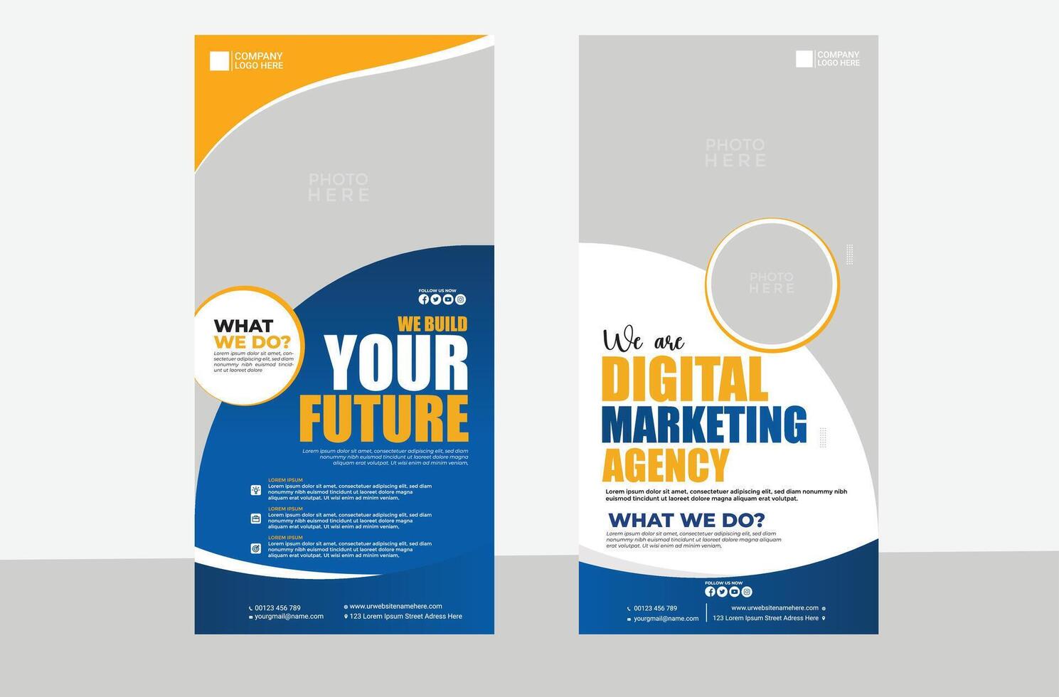 Abstract Roll Up Banner Stand Template Design vector
