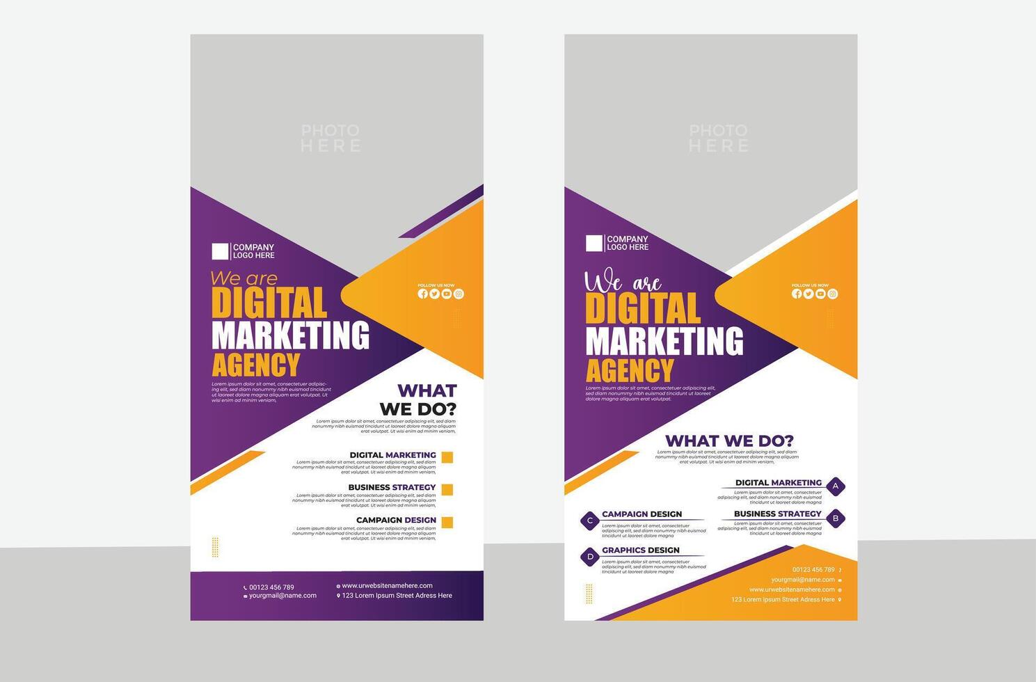 Roll up display standee for presentation purpose template vector
