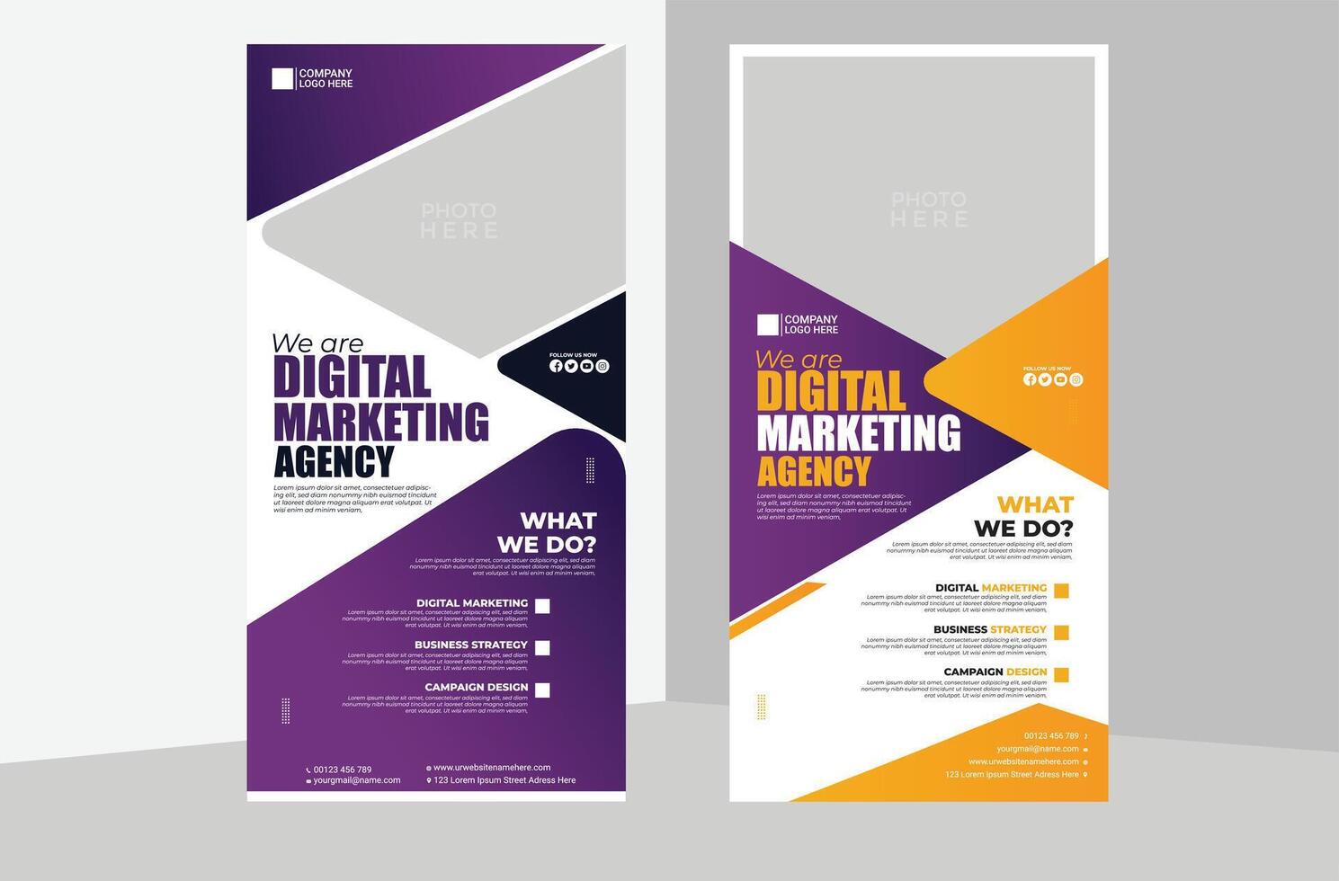 Corporate company Roll up template design vector