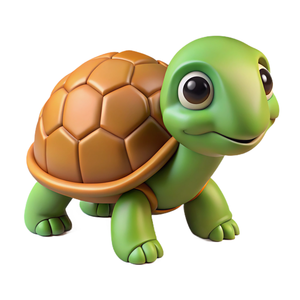 A small turtle with a big head and a small body png
