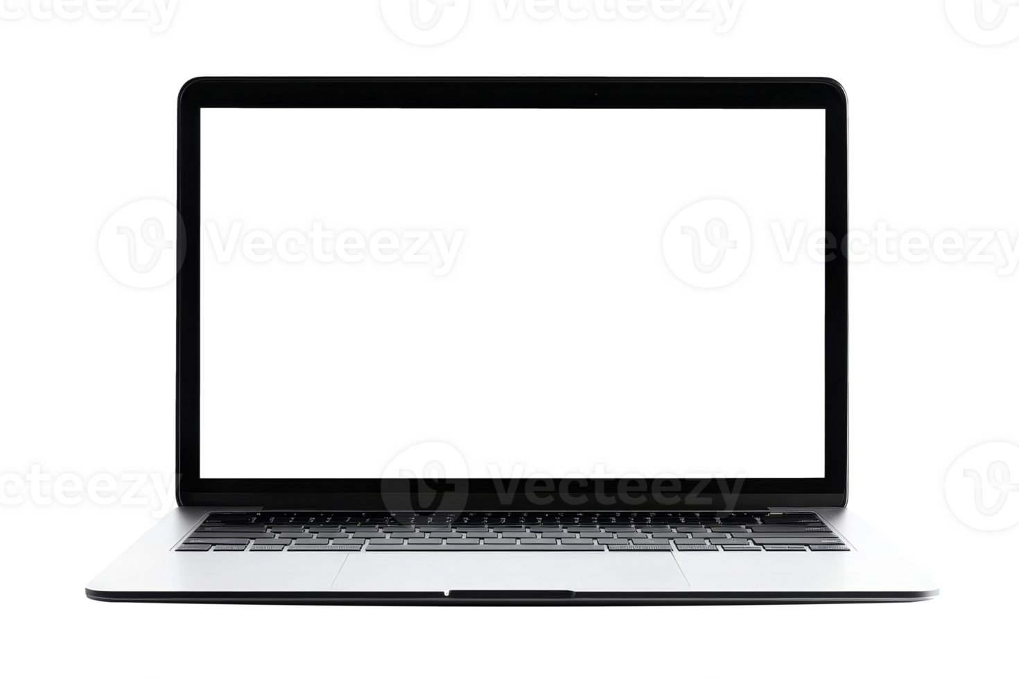 A sleek, modern laptop rests on a transparent surface ready for creative projects and digital exploration during a bright workday png