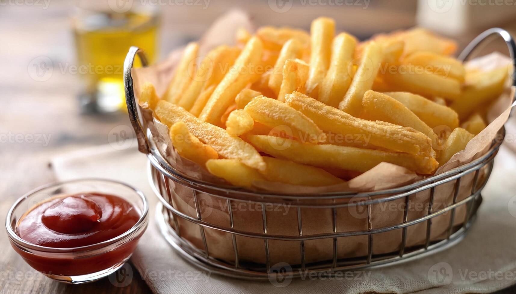 Crispy French Fries with Dipping Sauce photo
