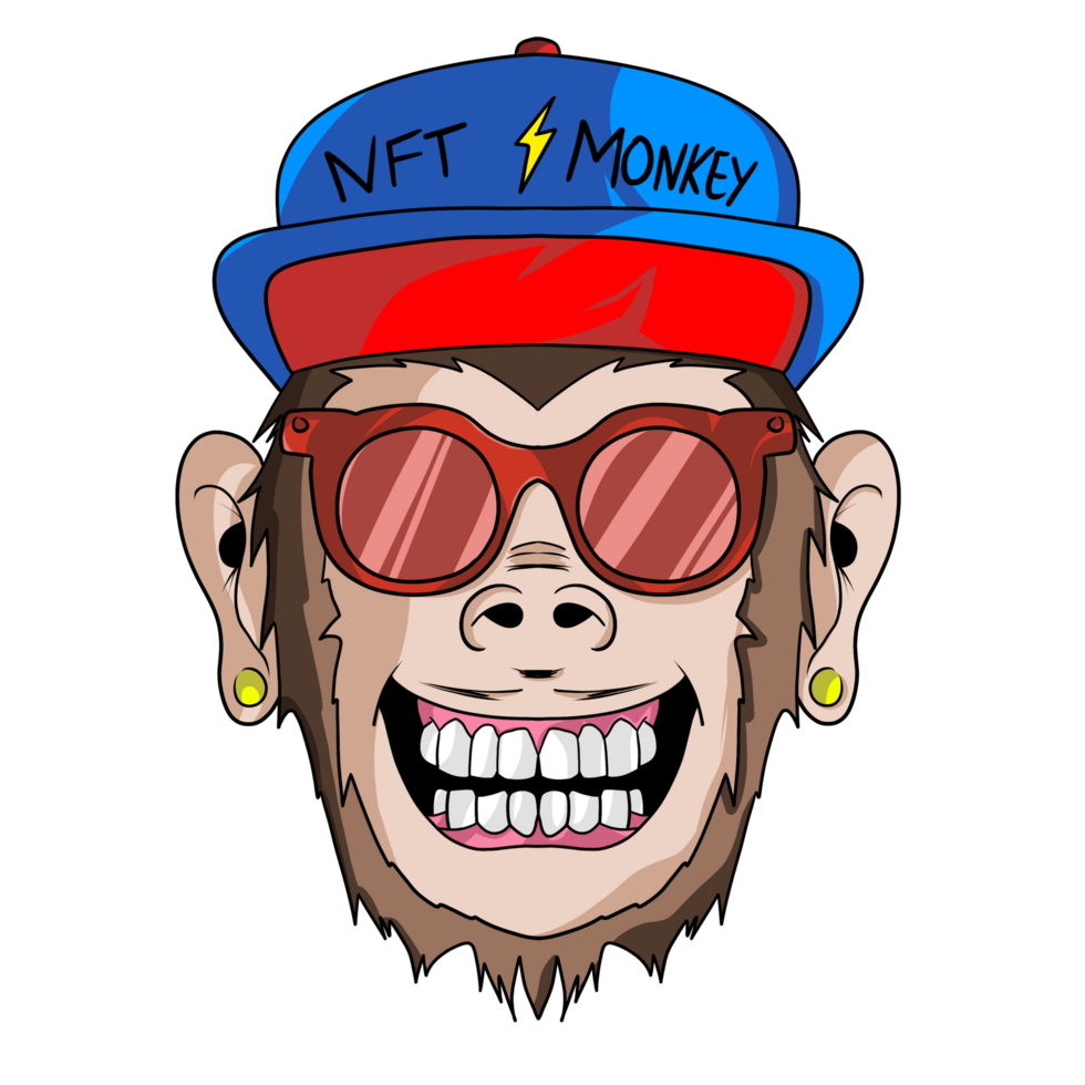 a cartoon monkey wearing sunglasses and a cap png