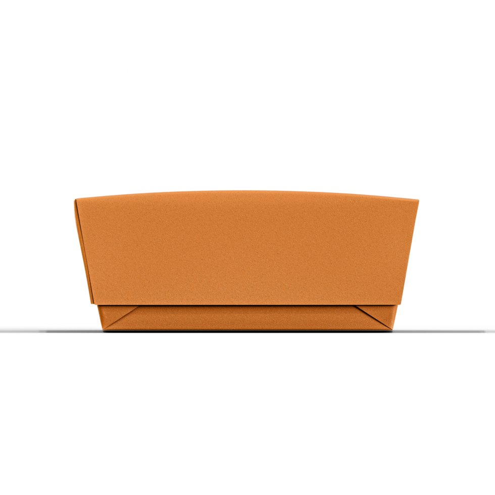 3D Rendered Realistic Brown Cardboard Close Lunchbox Side View Eco-Friendly Design with Transparent Background png