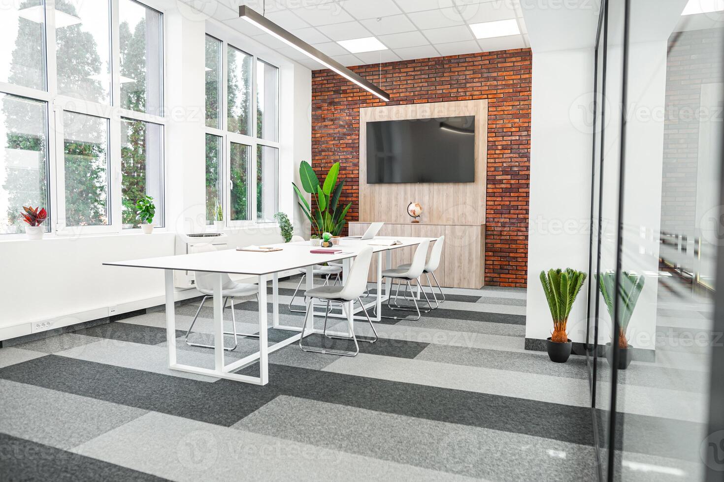 Empty modern business room for meetings photo