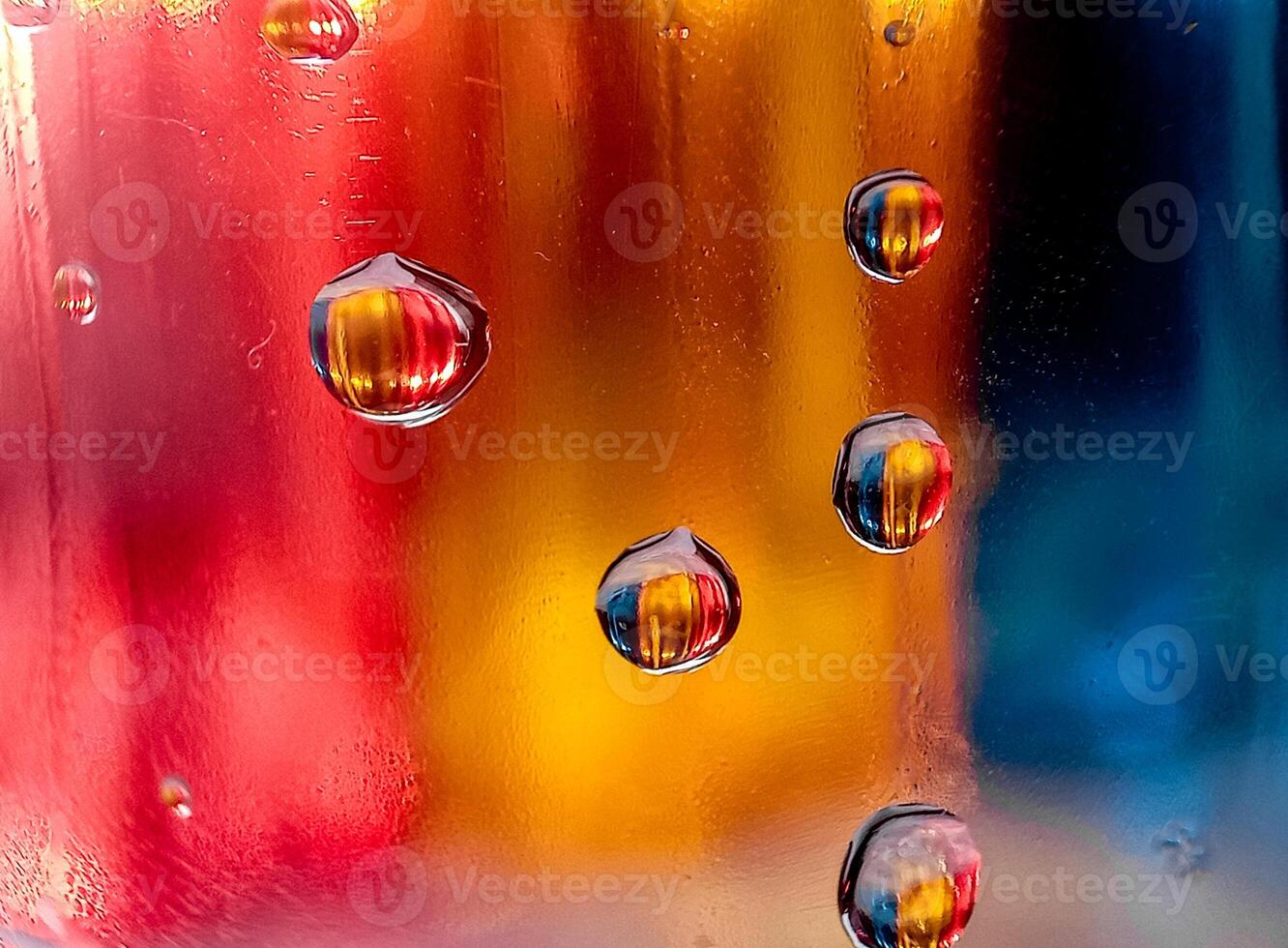 Colorful display showing how water and oil do not mix vivid tones macro shot hdr soothing,Colorful background with water drops on it photo
