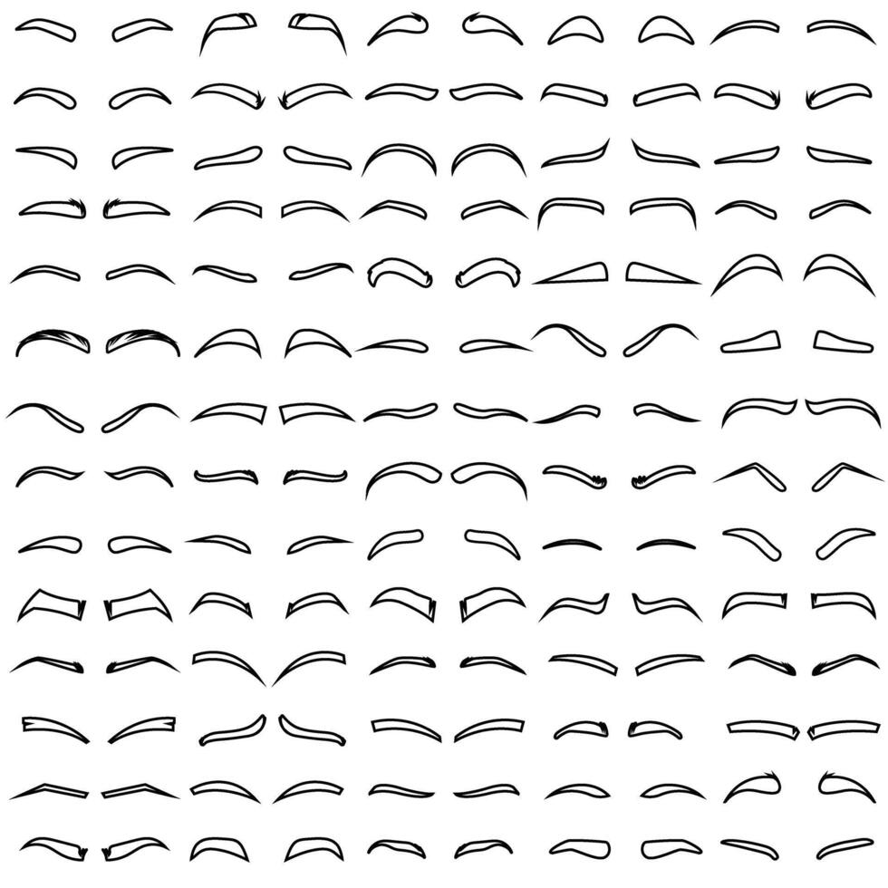 Brows icon set. Eyebrow illustration sign collection. Forehead symbol or logo vector