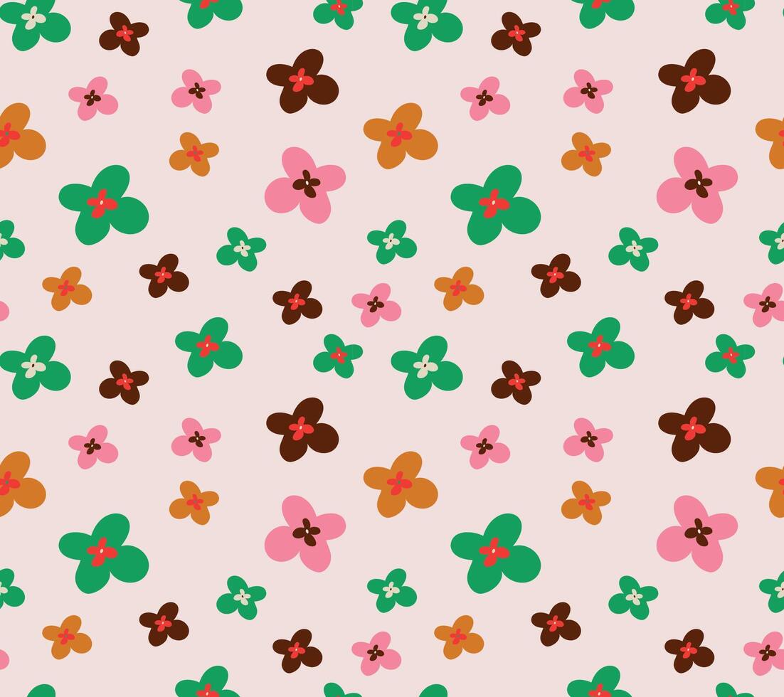 A pattern with flowers on pink background vector
