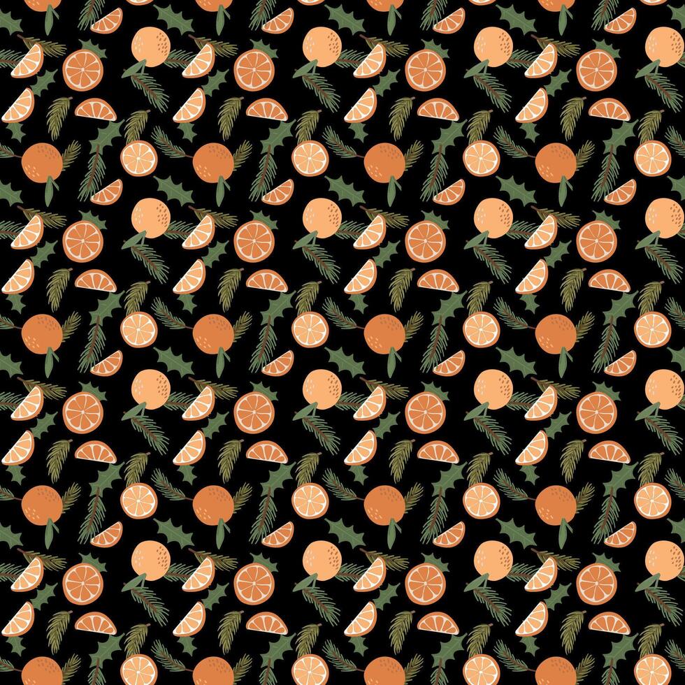 A pattern with oranges and apples on it vector