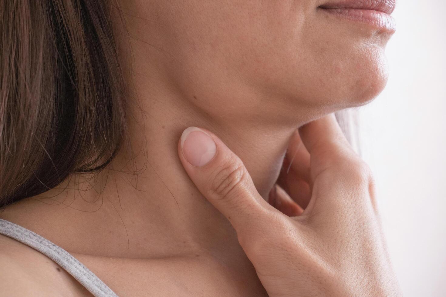 Cervical lymphadenitis of the right side in a woman. photo