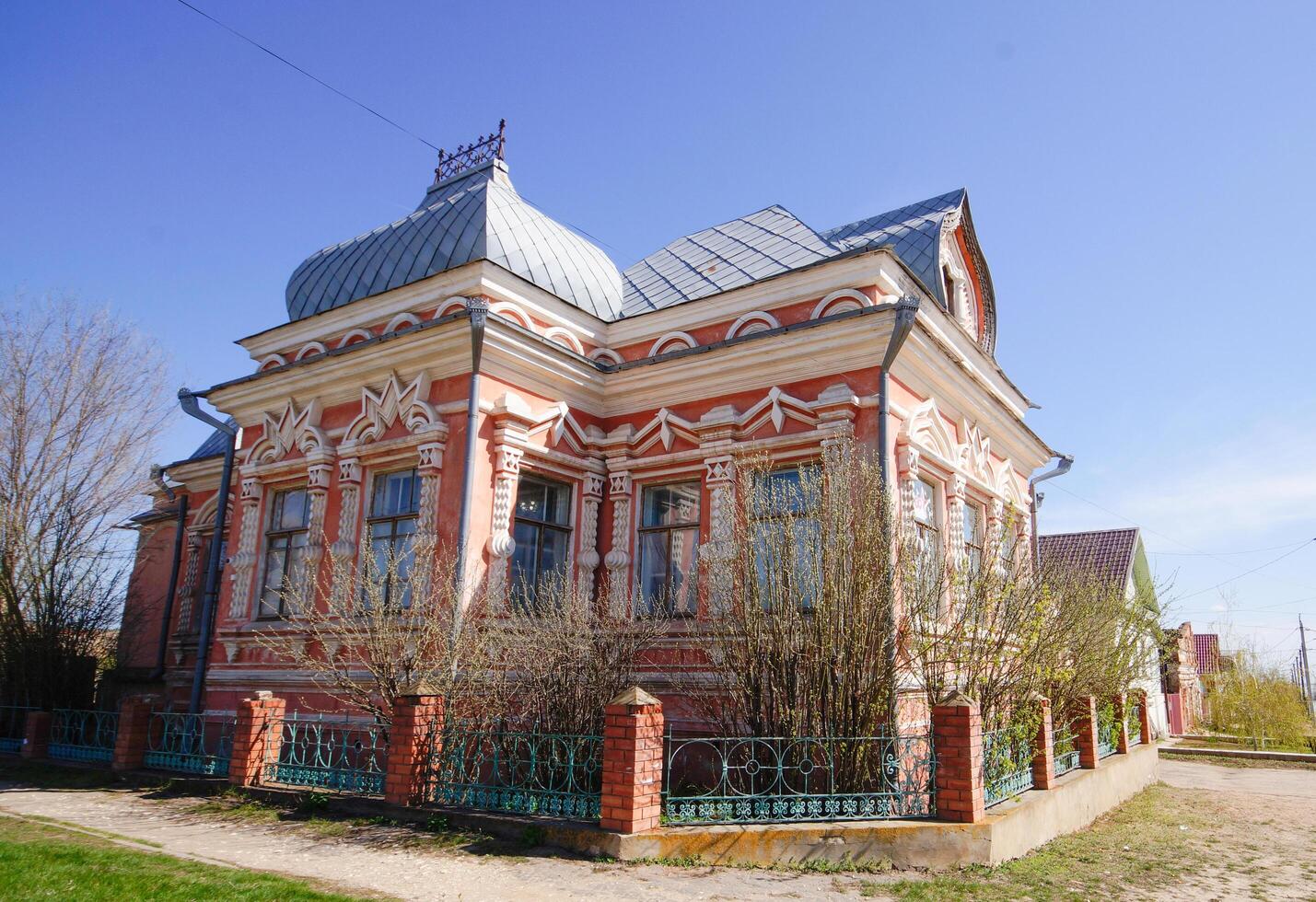 Dubovka. Volgograd region - Russia. April 09, 2023 The old building of the library in Dubovka. House of merchant Zhemarin 1887 photo