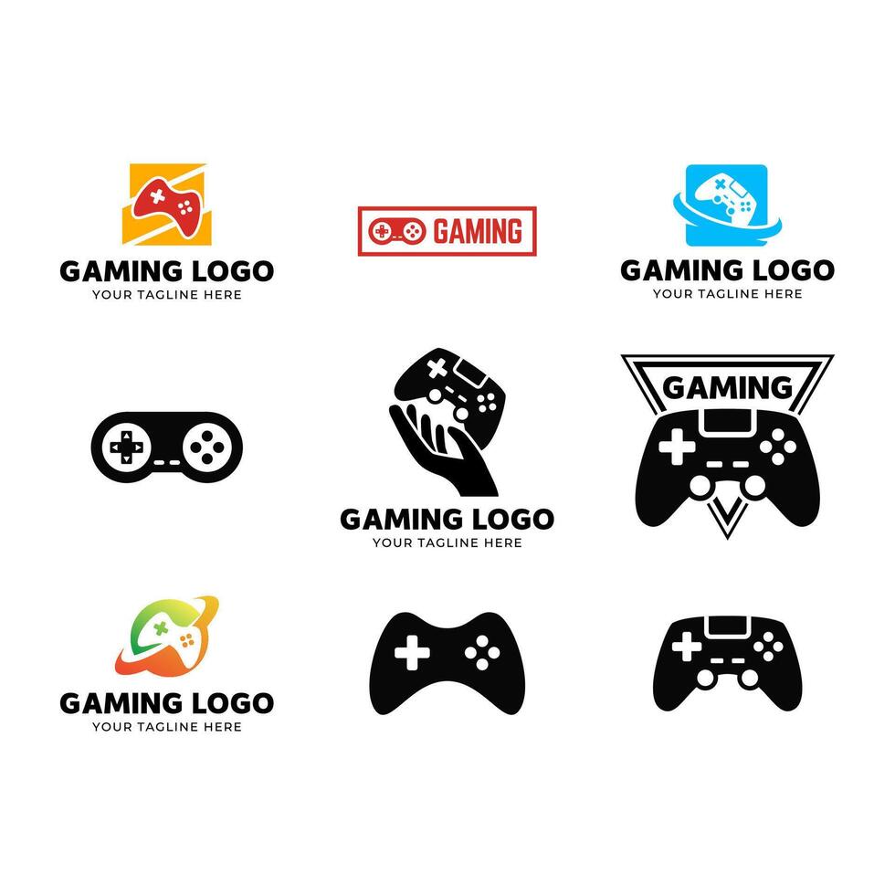Game controller logo design set vector