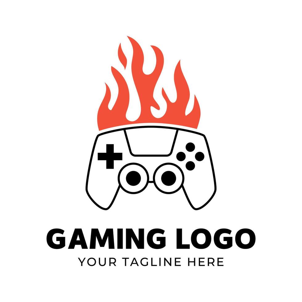 Gaming logo design with flames vector