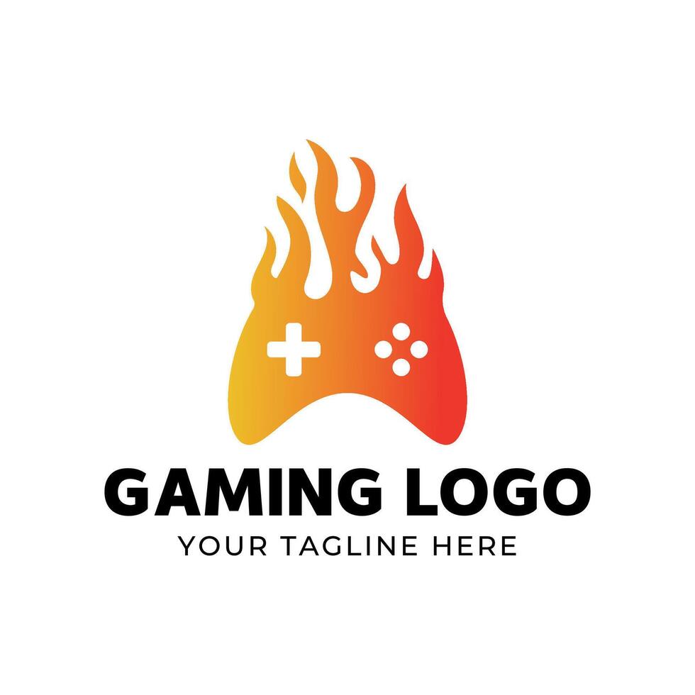 Gaming logo design with flames vector