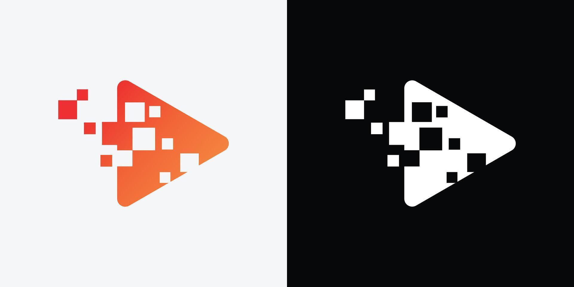 Two logos for a company that makes pixelated icons vector