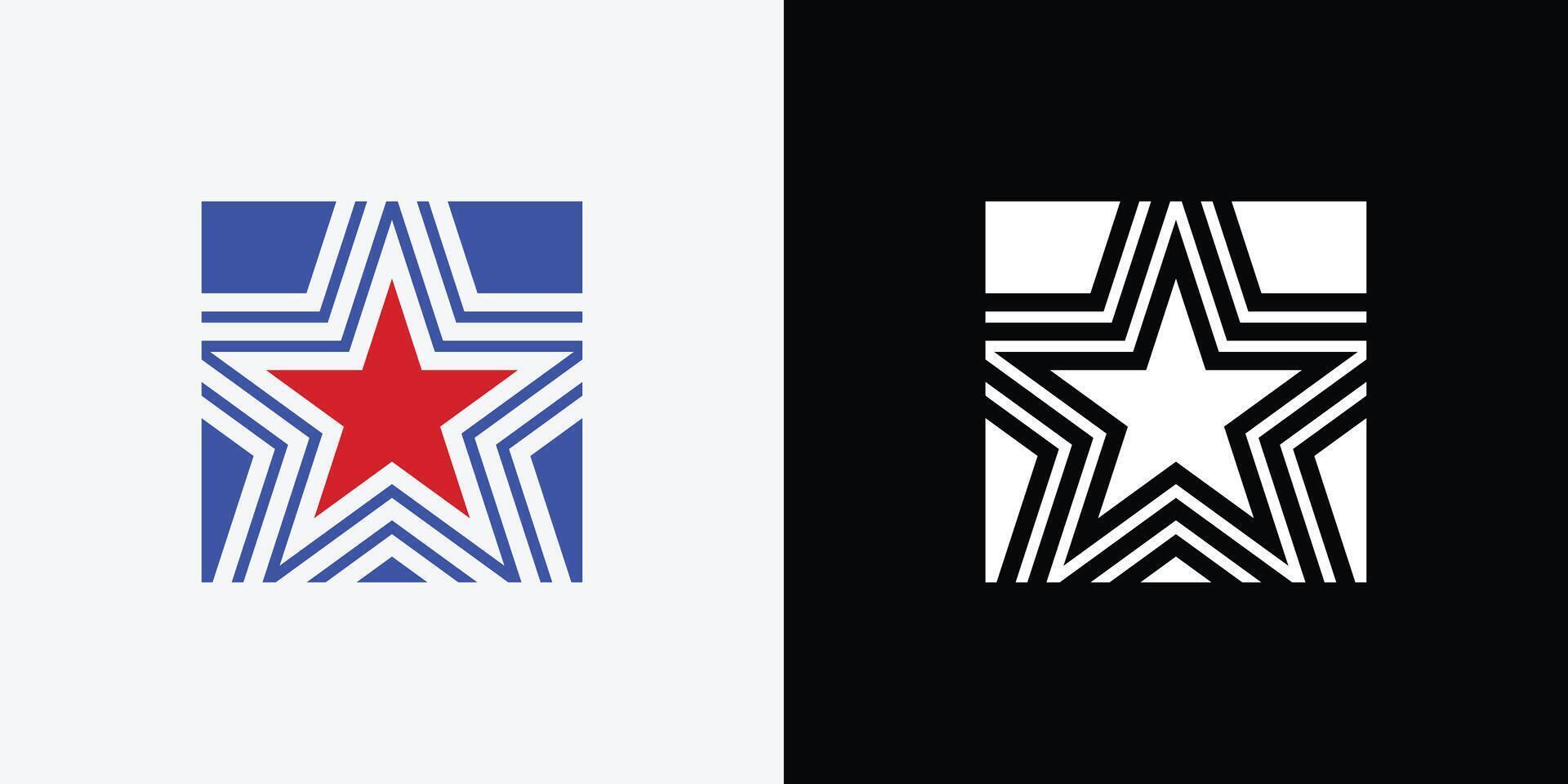 Two different logos for a star and a star vector