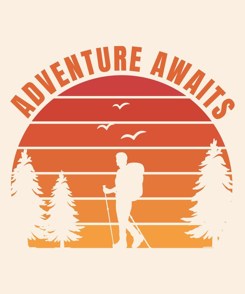Adventure Awaits Graphic Design vector