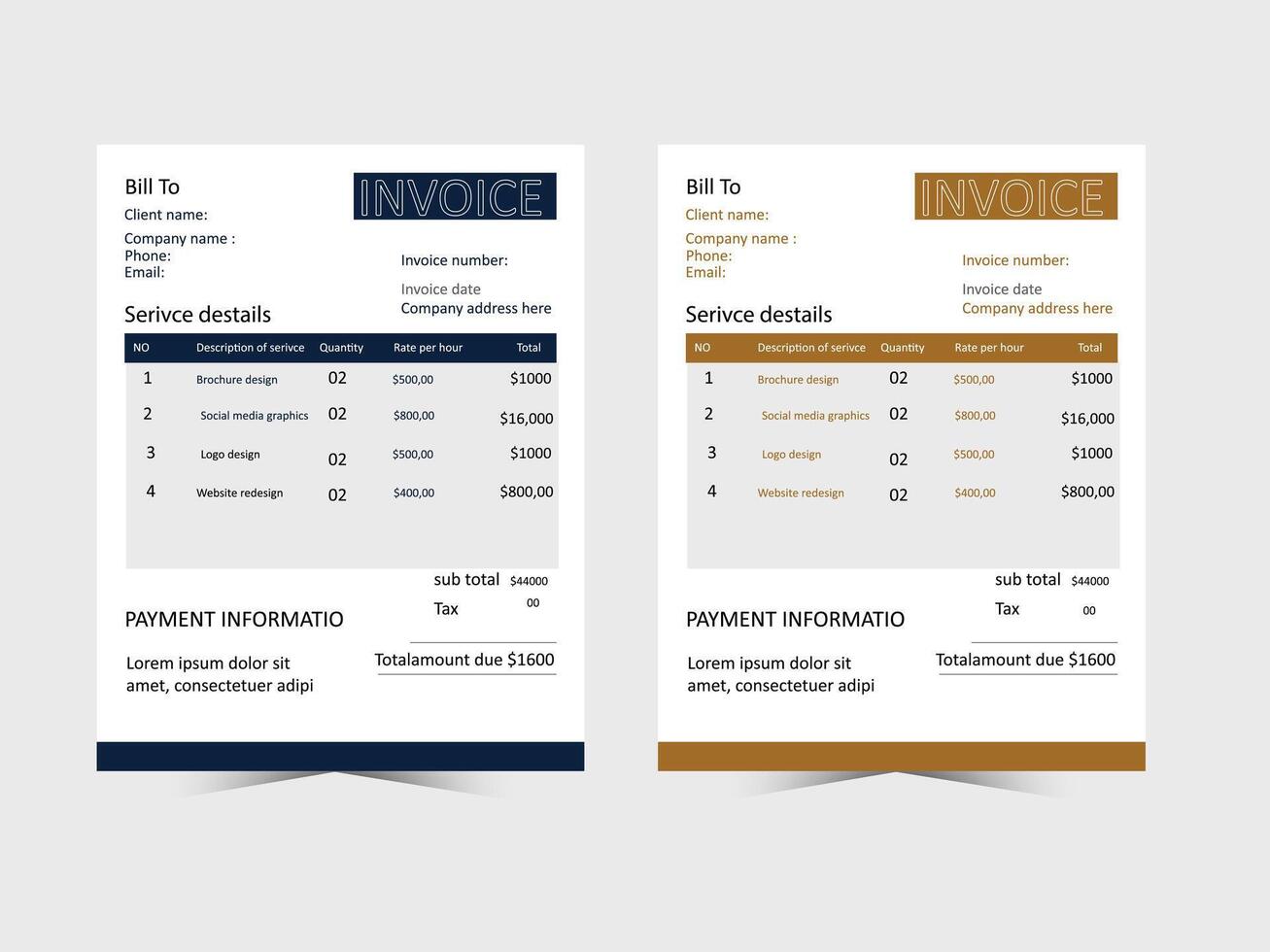 Invoice template,invoice,payment receipt. vector
