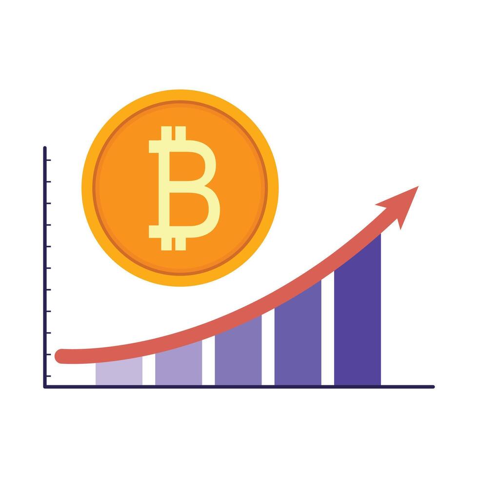 Bitcoin Price increases Trading vector