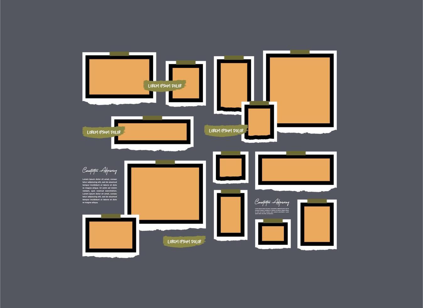 Creative Pictures or photos frame collage vector