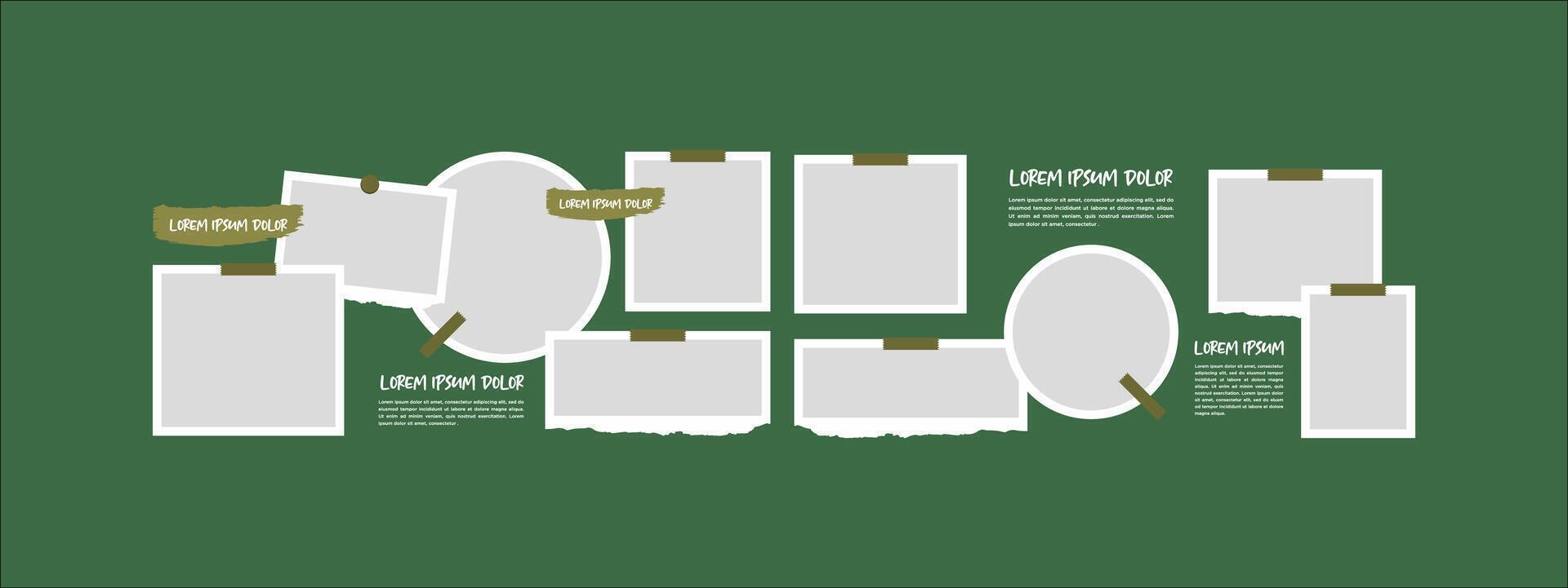 Untidy photo frame collage vector