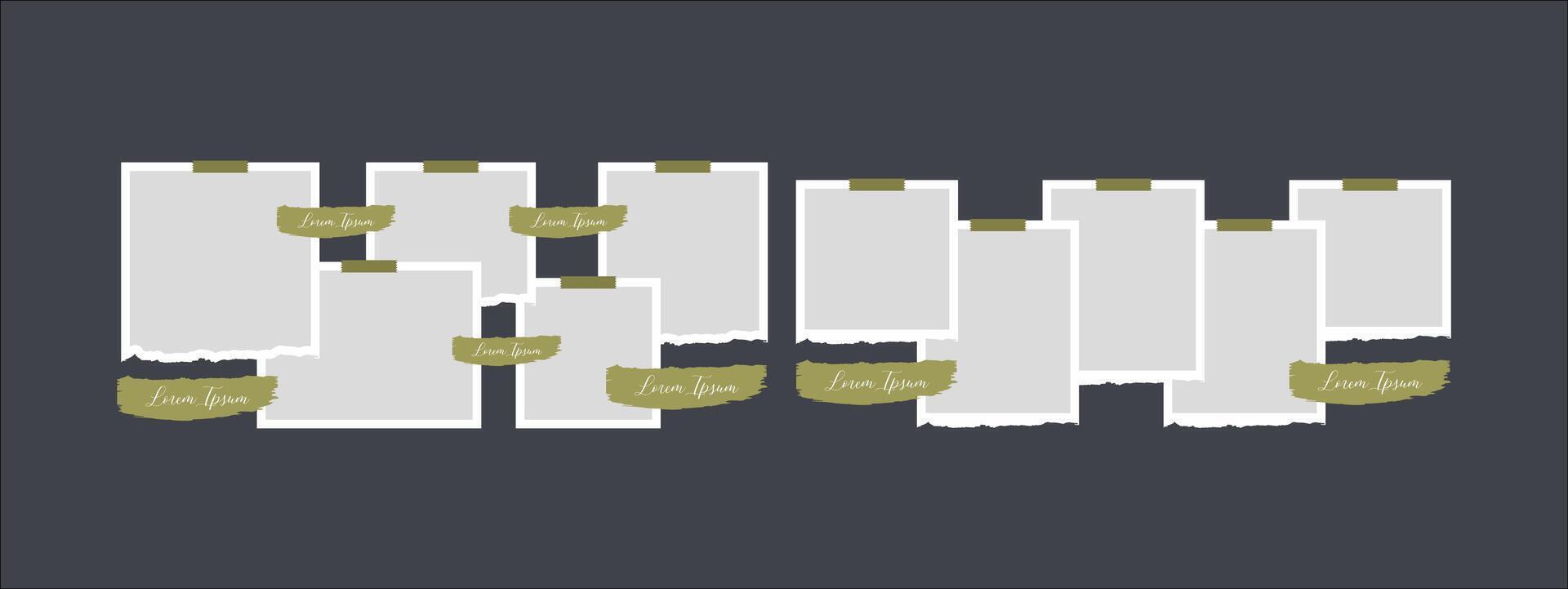 digital photo wall picture collage template vector
